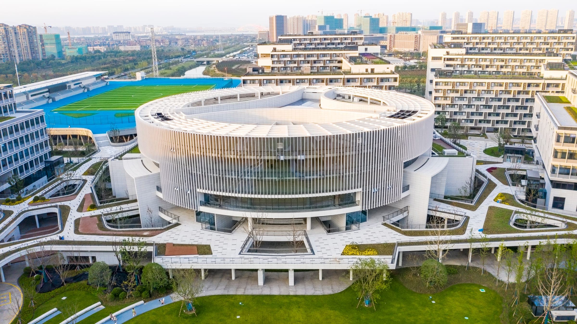 Xidian University Hangzhou — main building and library